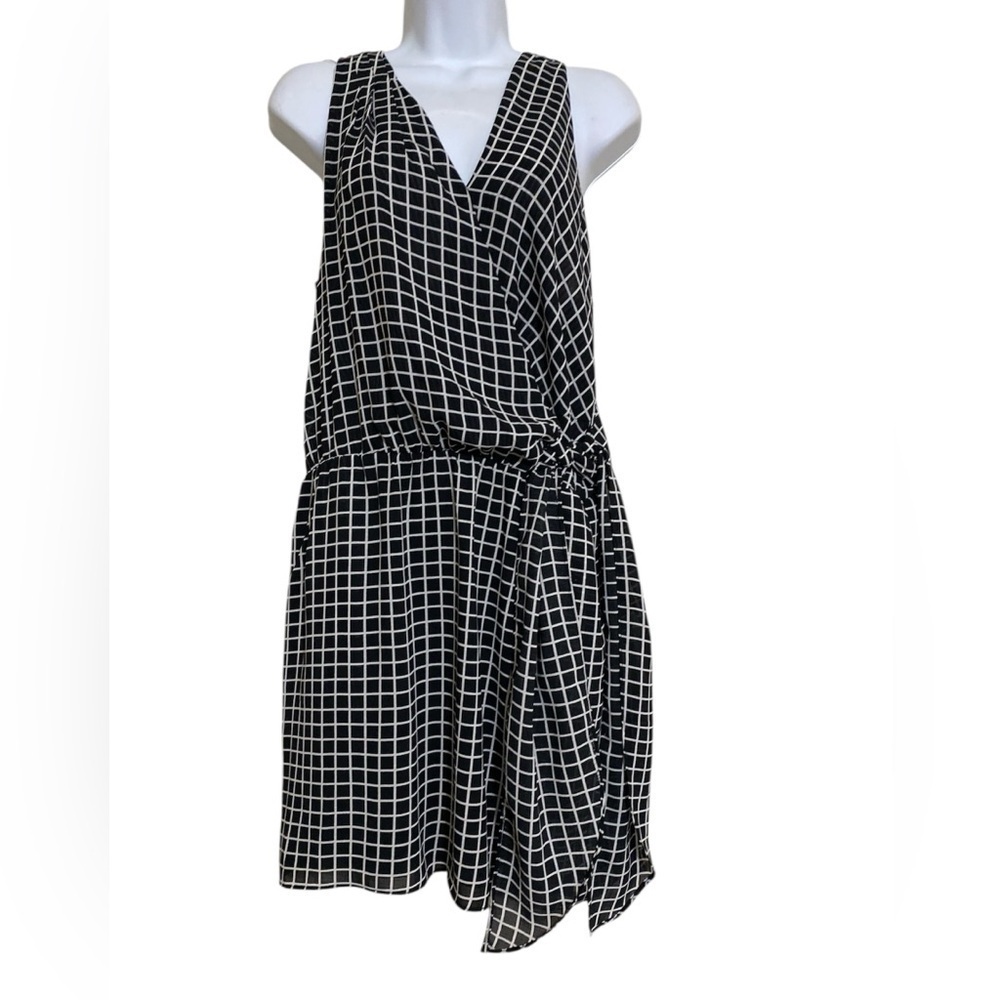 Greylin Black White Halter Sundress women M pull over event vacation resort boho